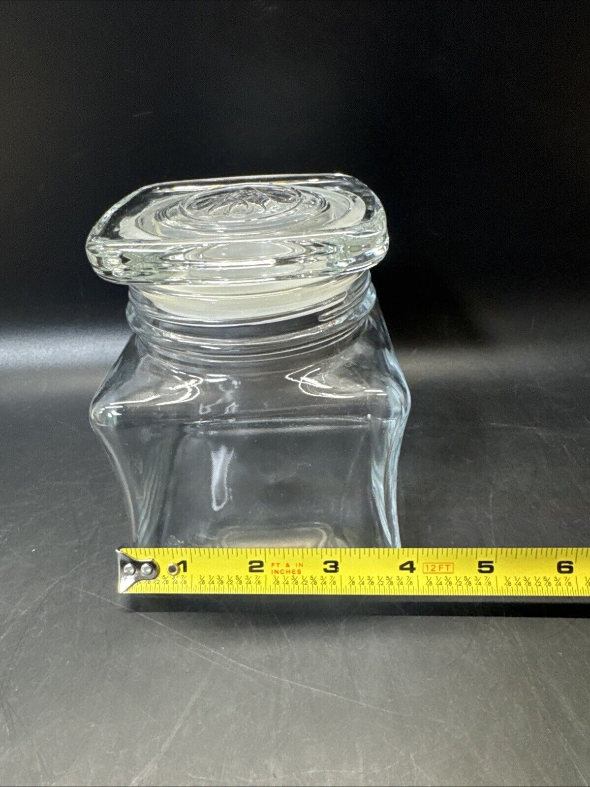 Vintage 5” Jar Glass Candy Candle Storage With Lid