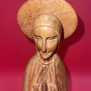 Vintage Madonna Figurine Wood Carved Saint Mary 9 Inch Religious Figure Art