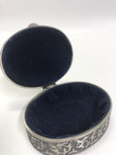 Vintage Silver Tone Acanthus Scroll Trinket Jewelry Box Dark Academia