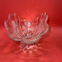 Vtg Imperlux Hand Cut Crystal Footed Centerpiece Bowl Emrossed Frosted Roses