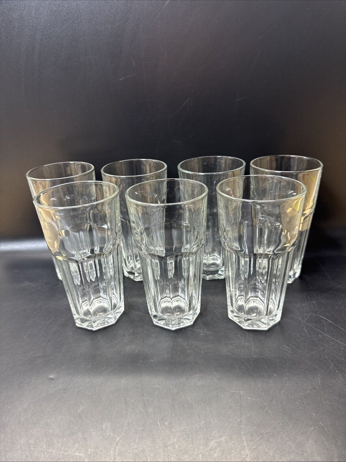 Vintage Libbey Duratuff Tumblers Clear Glasses 6 1/4”/ Lot Of 7