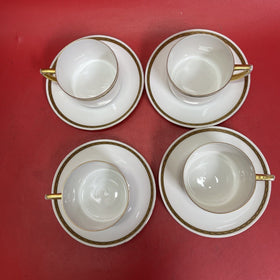 Antique MZ Austria Kaiserin Maria Theresia Carlsbad China Teacup & Saucer Set 4