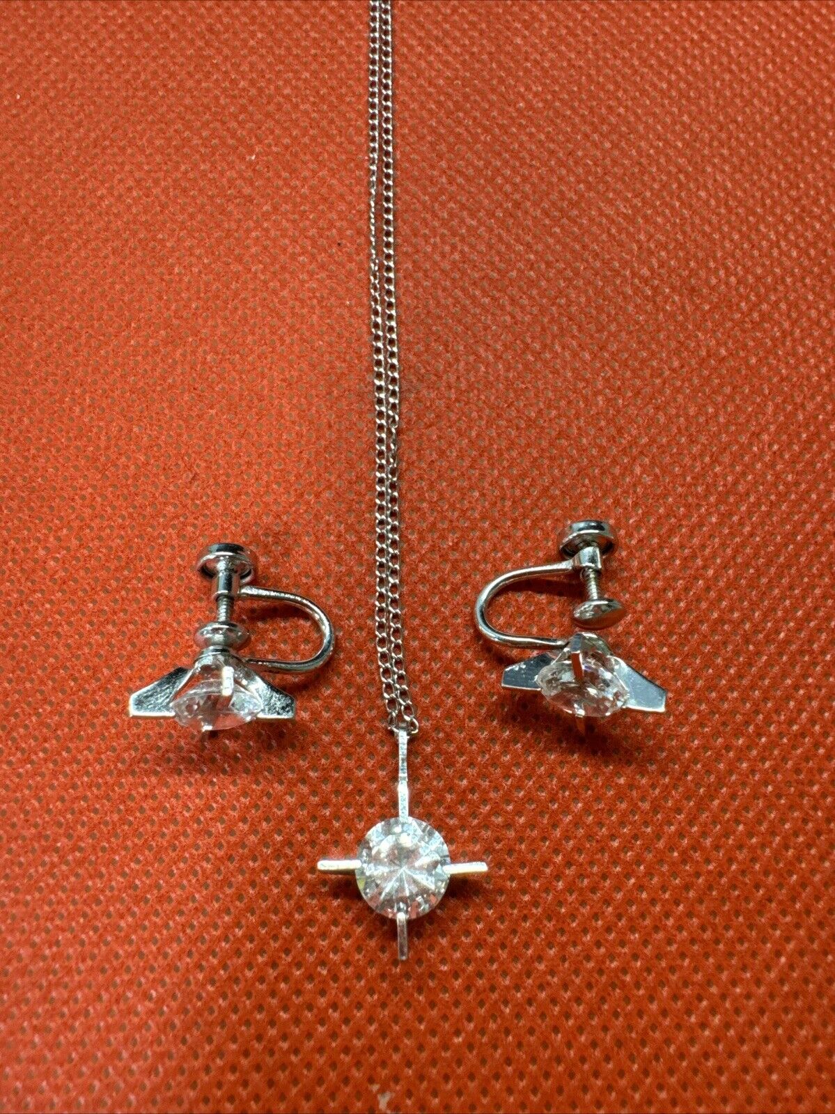 Vintage Marvel Sterling Silver Earrings and Pendant Set