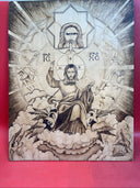 Vintage Jesus Painting Wooden Christian Art 24”x19”