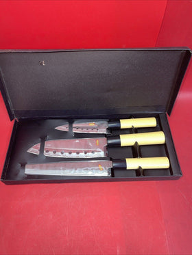 Vintage - STEEL WARRIOR Brand - 3 piece KNIFE SET - w Original Box