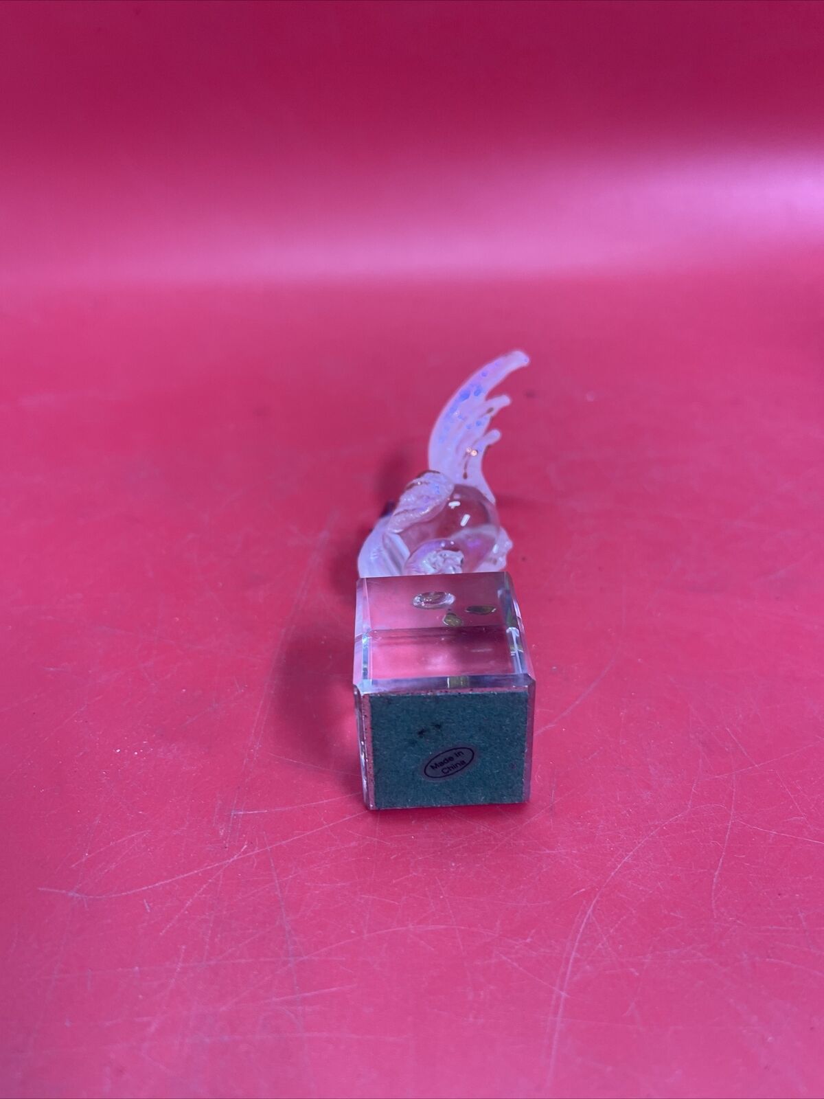 Vintage collectible transparent Rooster figurine