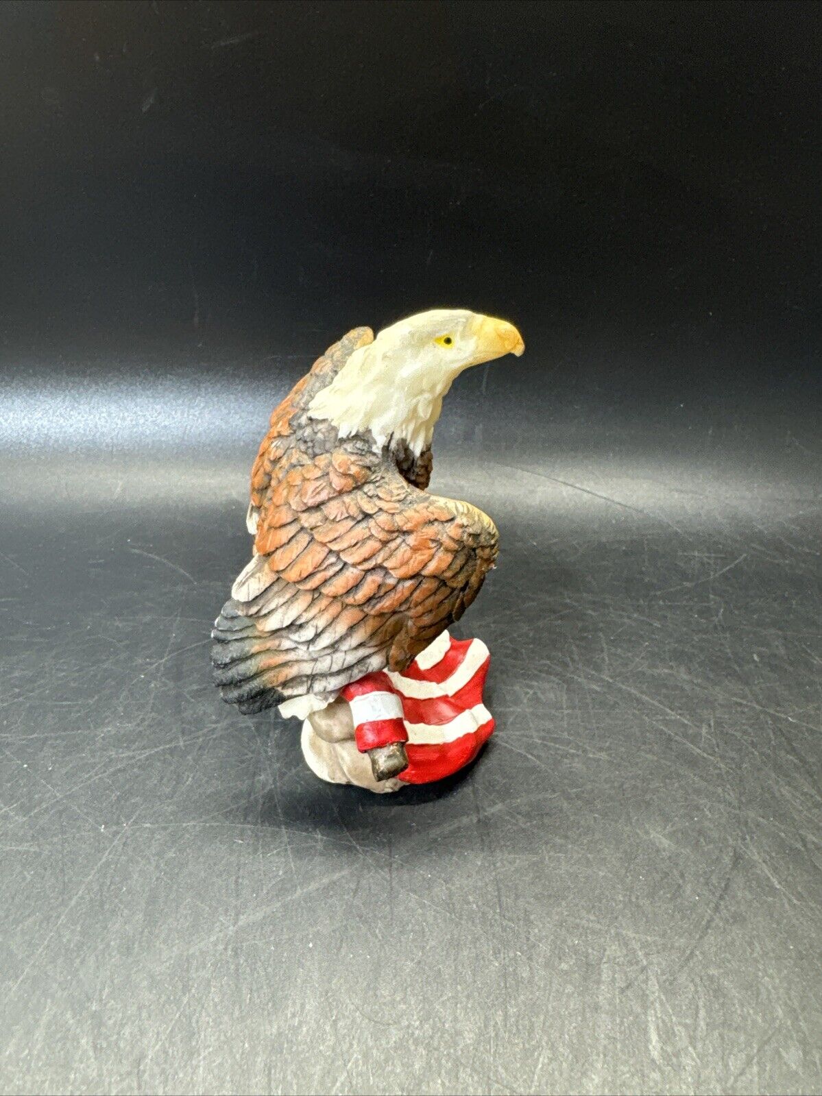 Set of Resting Eagles Figurines On American Flag