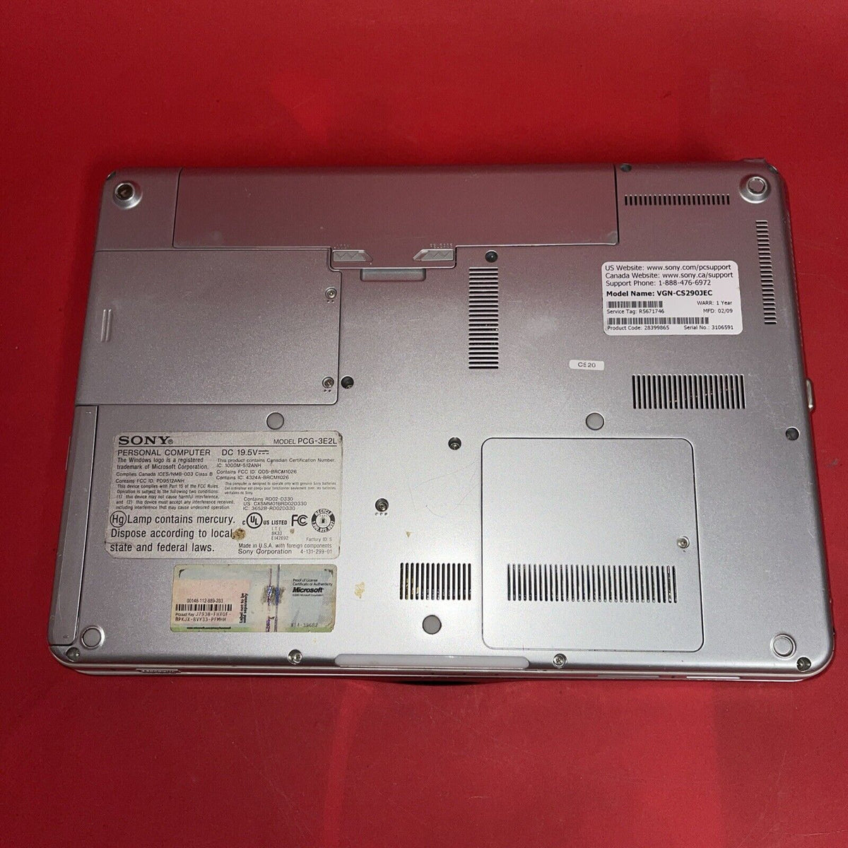 Sony Model PCG-3E2L Laptop For Parts