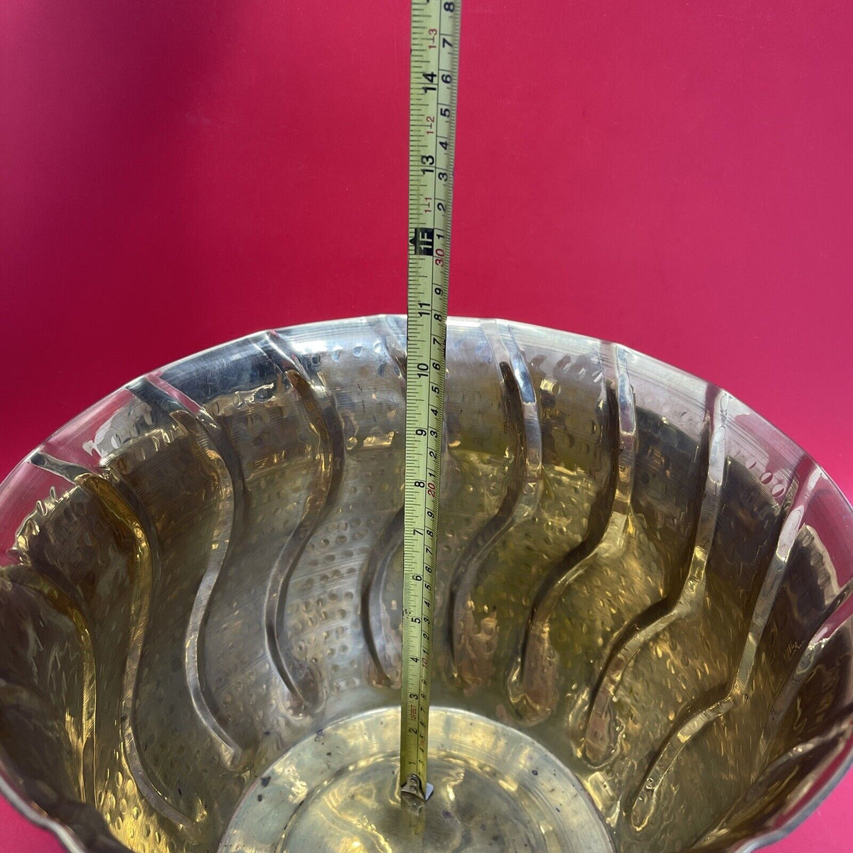 Vintage  Solid Brass Nesting Spiral Bowl Planters 11.5”  India