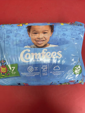 40 Ct Attends Comfees premium baby diapers Size 7 Over 41 lbs. 12 hours