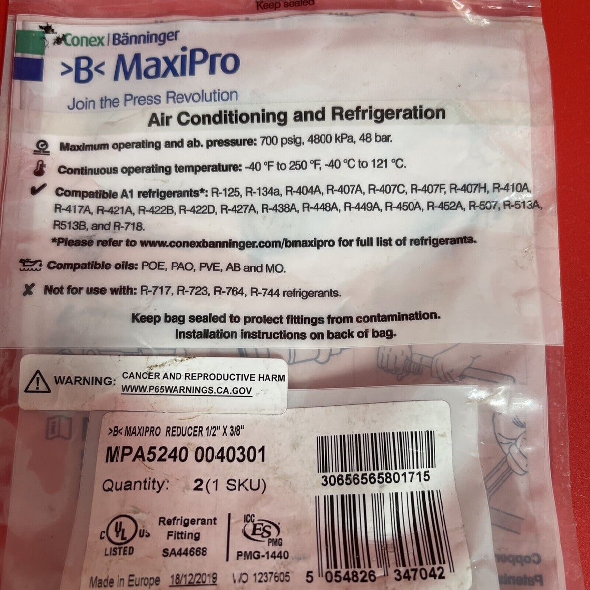 (Pack of 2) Conex MaxiPro 1/2" x 3/8" Reducer Coupler MPA5240-0040301