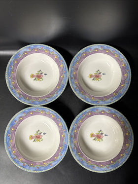 Birds and the Bees By Sando 3042 Rimmed Soup Bowls 8 3/4 /Set Of 4