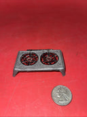 Antique German Dollhouse Metal Tabletop Gas Stove Miniature 1.5x2.5” Kitchen