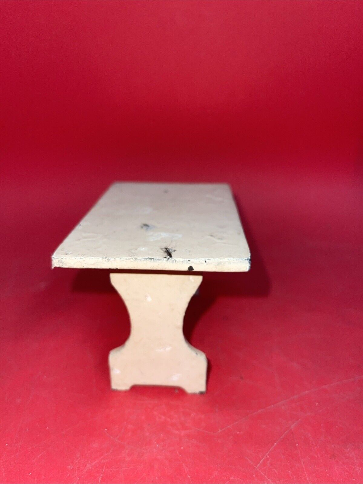 Vintage Aracade Cast Iron Doll House Miniature Table & Bench Chair