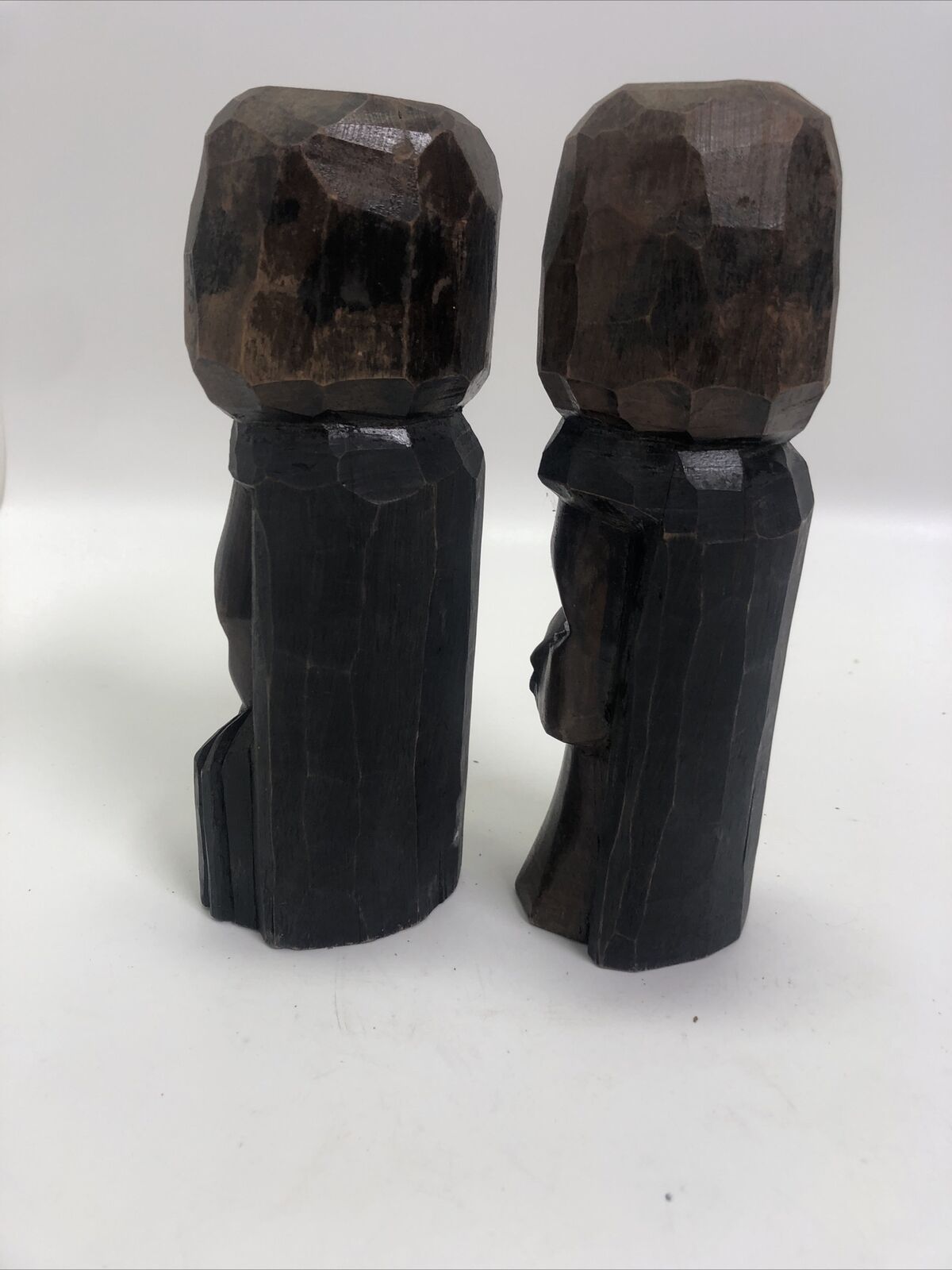 Vintage Tiki Totems From Jamaica Wooden Statue Man Woman Carved wood
