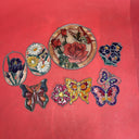 Vintage Lot Flower Theme 7 Pc Leaded Stained Glass Handmade Sun Catchers