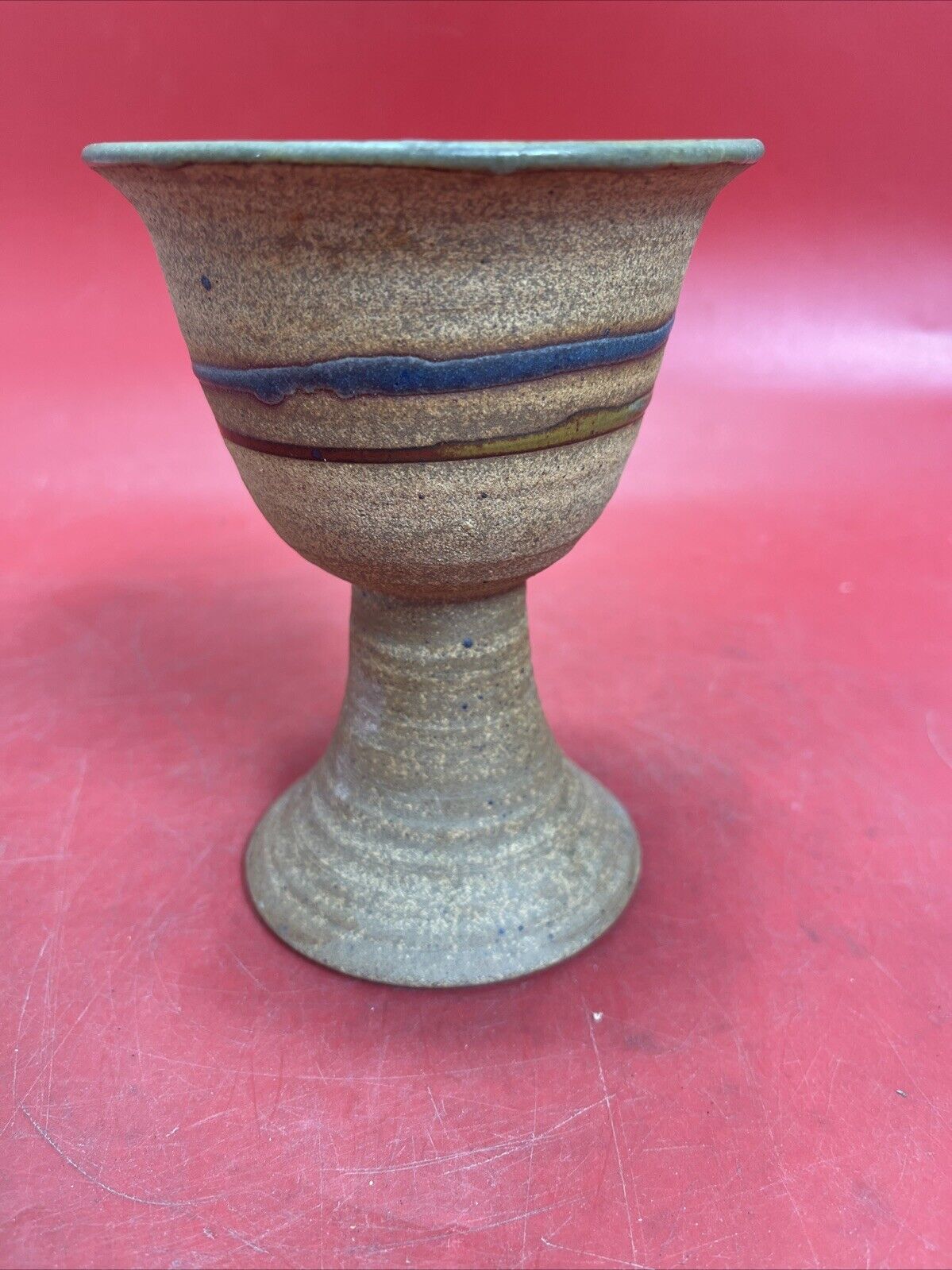 Hand Thrown Art Pottery Chalice 5.75 in.