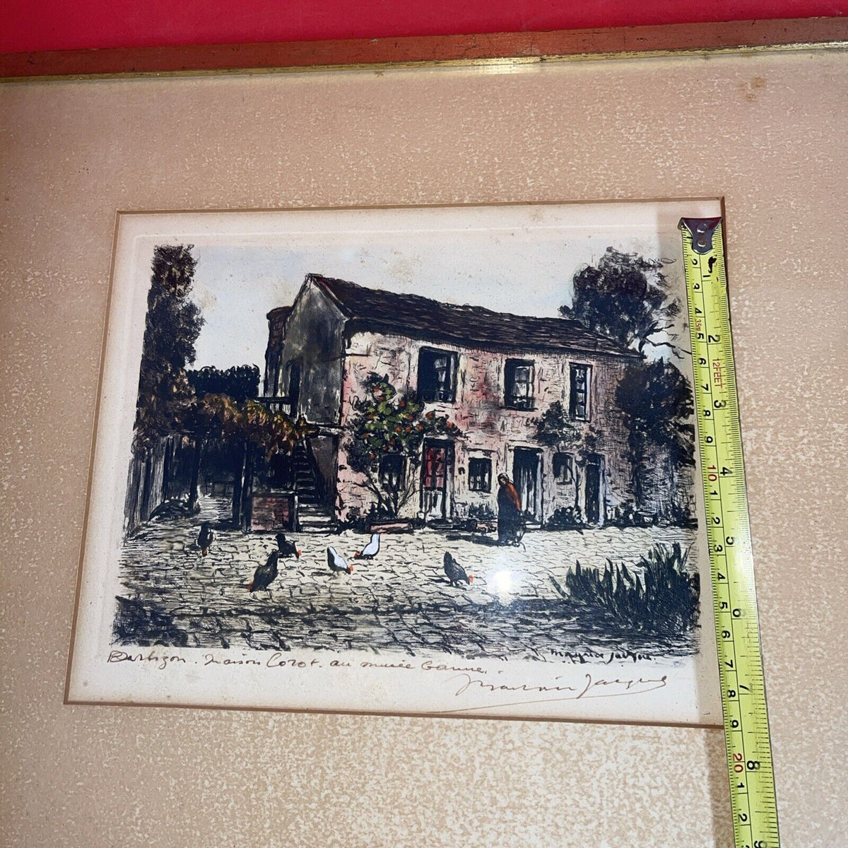 M Jacque Framed Dated Etching "Barbizon l’ancienne Auberge Ganne"