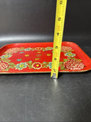 Vintage Wood Serving Tray Japan Hand Painted, Made In Japan