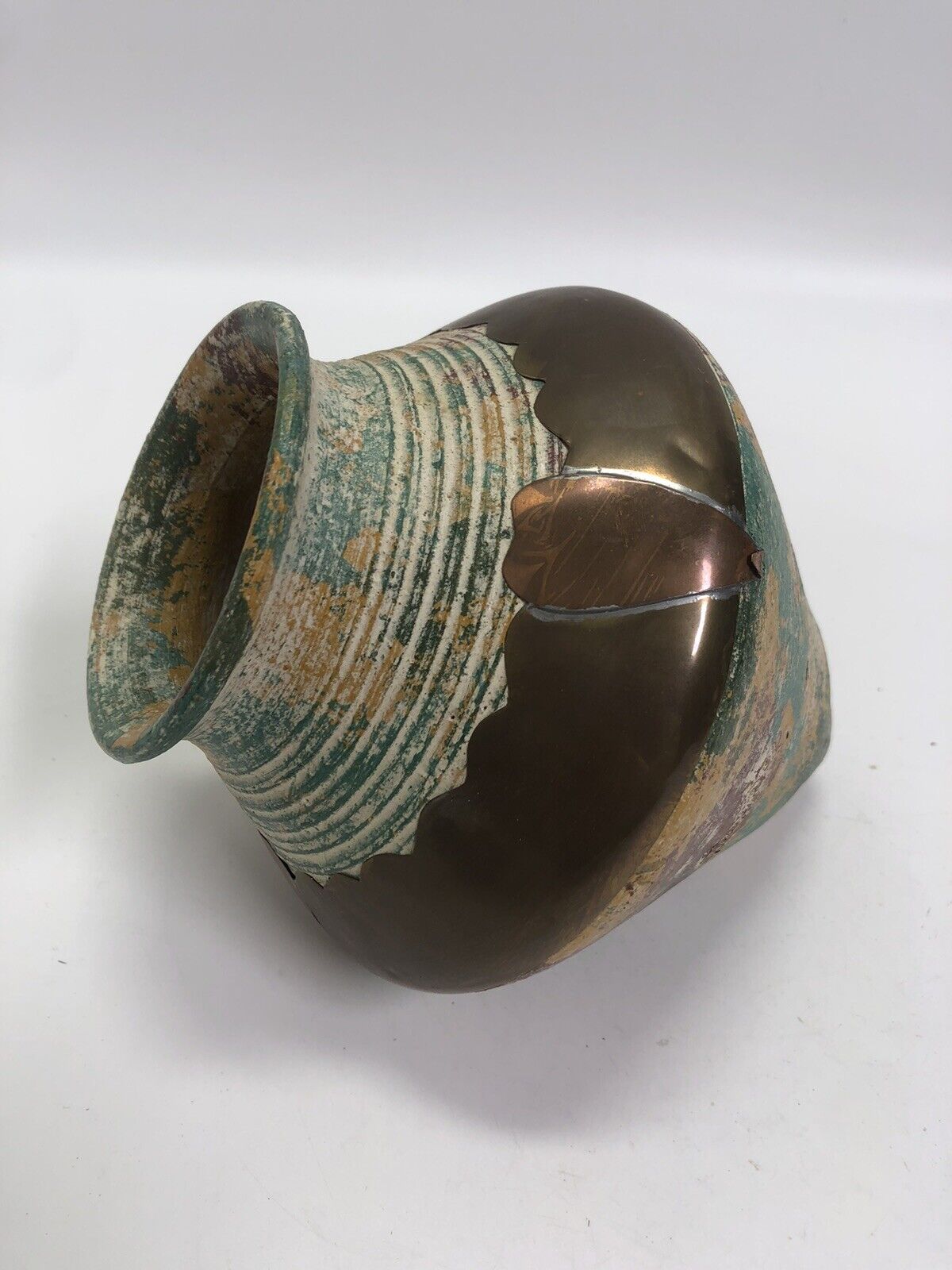 Vintage Japan Textured Majolica Style with Fruit Cone Shaped