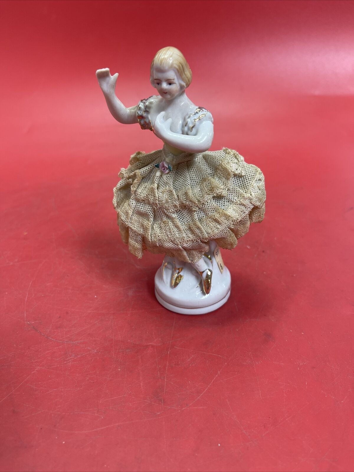 Vintage Lace Draped Lady Figurine