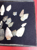 Native American Artifacts Lot 25 w/ Frame Arrowheads Collection 12”x8” Frame #5