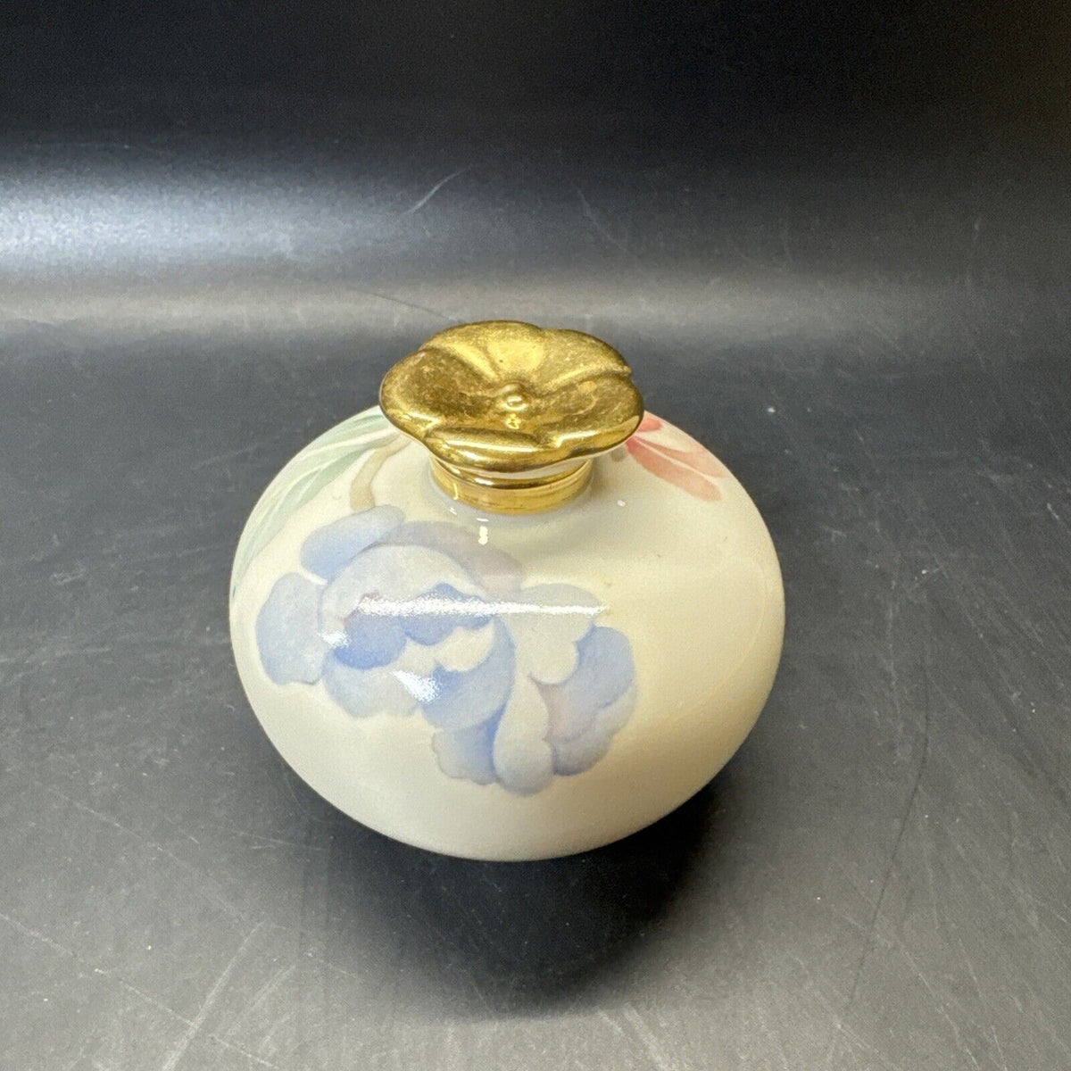 Vintage Perfume Bottles With Floral Design/ Lot Of 2