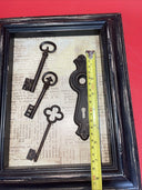 Framed Skeleton Keys and Doorknob & Keyhole Escutcheon Plate 13.5"x10.75