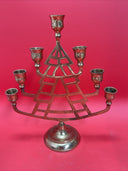 Brass Christmas Tree Candelabra 7 Candlestick Holders 