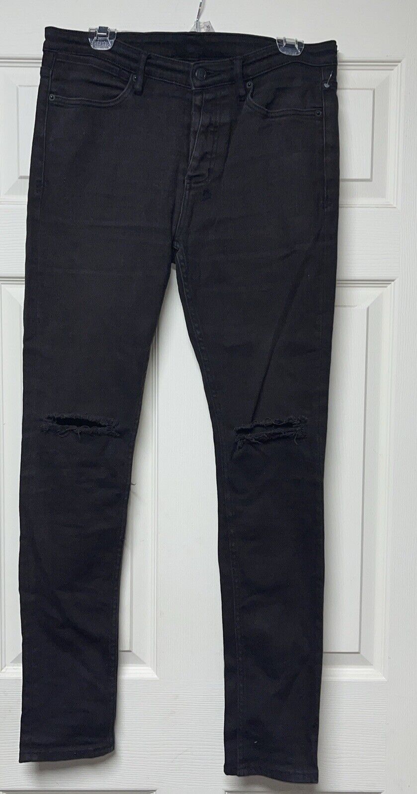 KSUBI Jeans Mens 34 Black Van Winkle Ace Button Fly Stretch