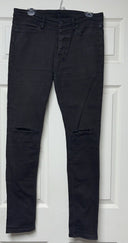 KSUBI Jeans Mens 34 Black Van Winkle Ace Button Fly Stretch