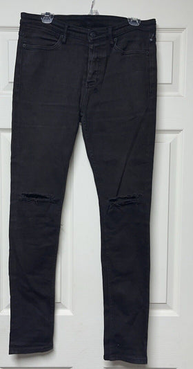KSUBI Jeans Mens 34 Black Van Winkle Ace Button Fly Stretch