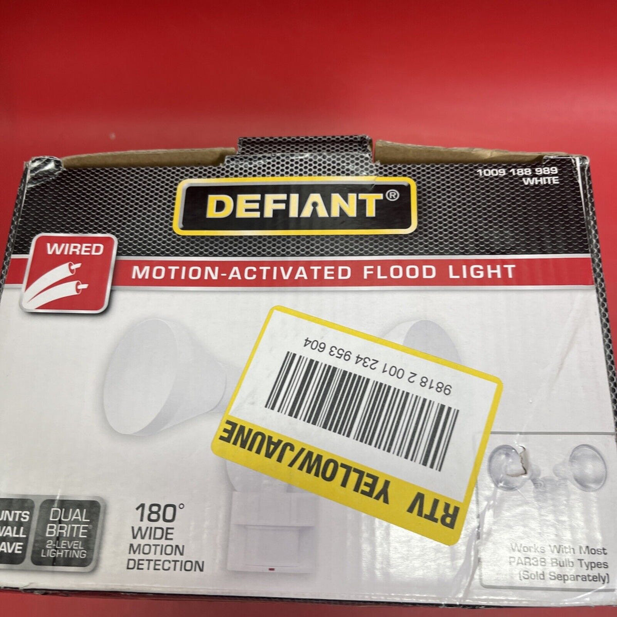 Defiant 180 Degree White Motion-Sensing Outdoor Security Light