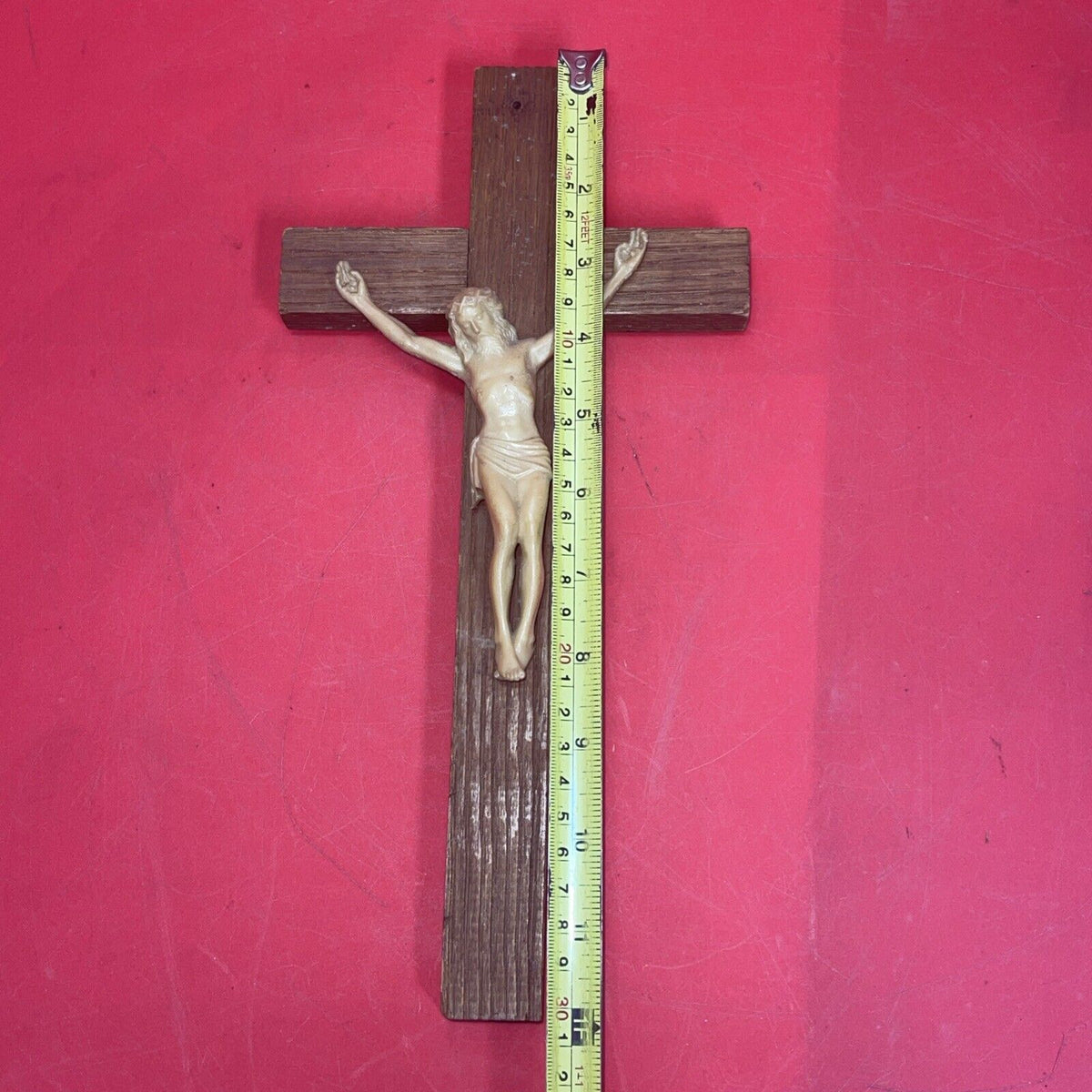 Vintage Wooden Christian Crosses Last Rites, Old Wooden Tin Jesus Lot 4 (Damage)