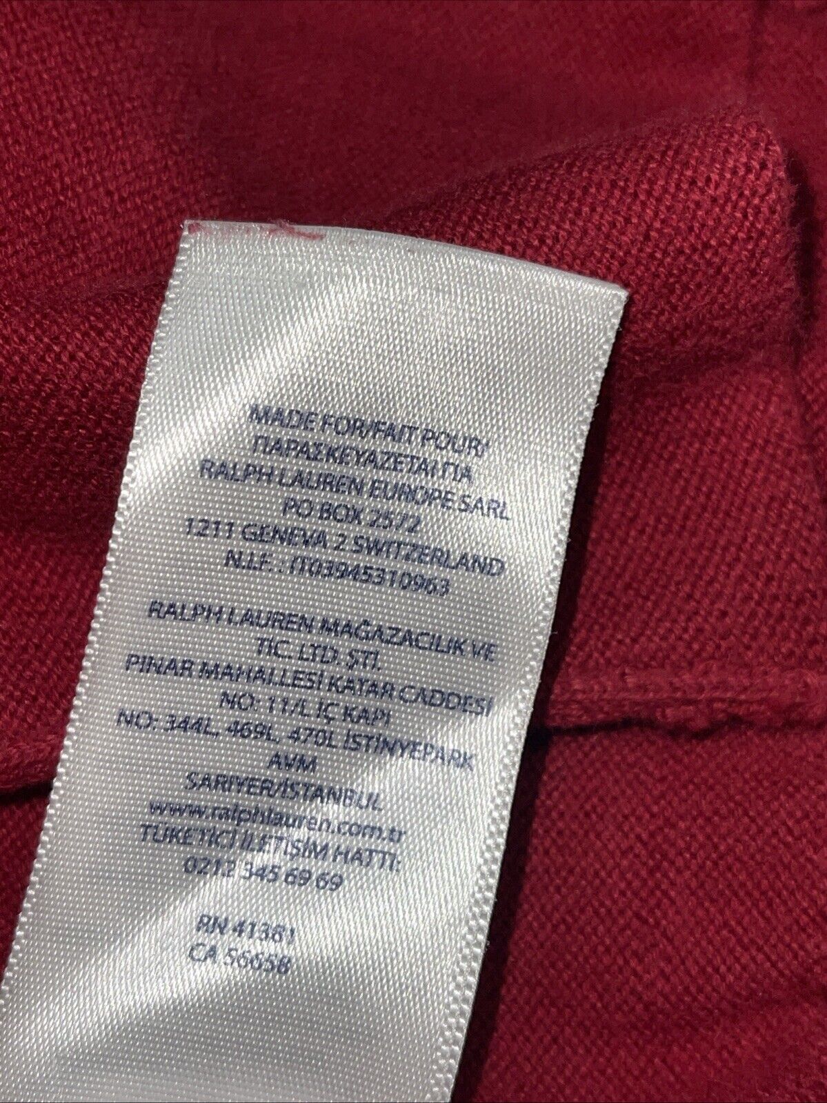 Polo Ralph Lauren Mens Cardigan Red V Neck 100% Pima Cotton Button Up Pullover