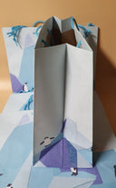 Anthropologie Gift Bags Blue with Penguins 15.5×12×6”/ Lot Of 10