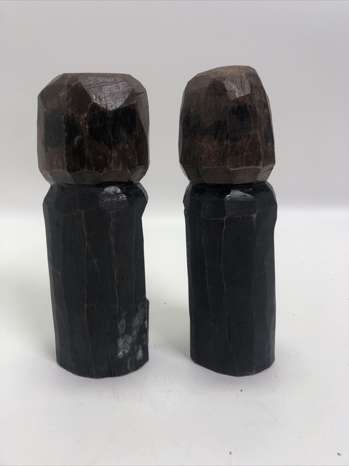 Vintage Tiki Totems From Jamaica Wooden Statue Man Woman Carved wood
