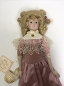 1992 Porcelain Doll Katherine & Kathy - Blond Pink Dress just one