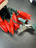 Holiday Time Lot Of 2 Boxes Of Mini Lights (red, green) And Chili Pepper Light