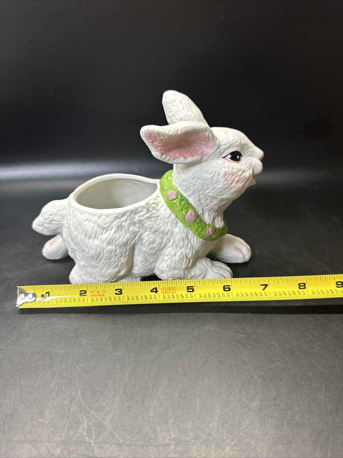 Vintage Teddy Bear And Bunny Pottery Ceramic Planters Set