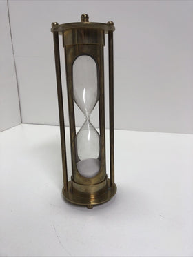 Pure Solid Brass Sand Timer, White Sand Nautical Decor Home Office  Decor  10 Mi