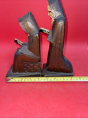 Vintage Carved Wood Statue Wooden Bearded Monk Priest Figure Bible Breviary Set