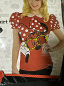 Disney Minnie Mouse Costume Puffed Sleeve Shirt And Leggings With Detachable Tai