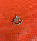 Silver 925 White Double Open Hearts Pendant (2.4g)