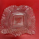 Vintage Indiana Glass Diamond Point Ruffle Edge Trinket  Candy Dishes Set 3