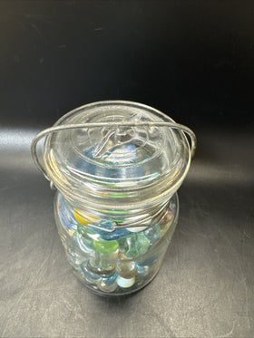 Vintage Collectible Marbles Balls In Jar Decor #2