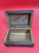 Vintage Hand Carved Teak Wooden Jewelry Trinket Box Made in India Lot 2