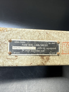 Vintage Signal Corps US Army Fuse Box, J-498 25 Amps