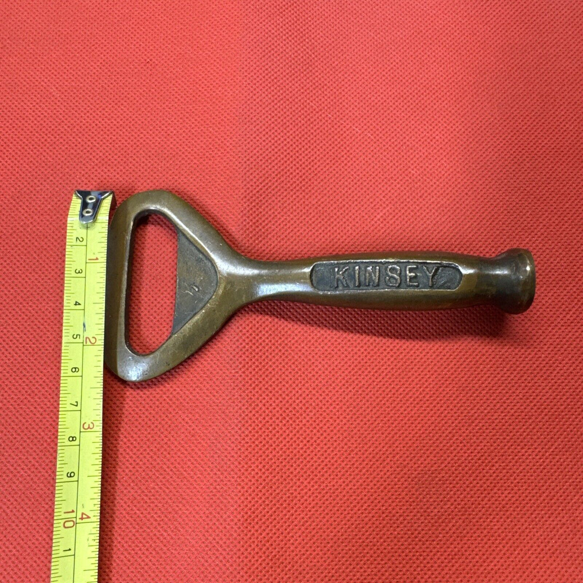 Vintage Bronze KINSEY Bottle Opener Whiskey, Distillery, Brewery Souvenir