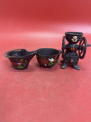Vintage John Wright Cast Iron Mini Coal Bucket Coffee Cauldron Lot 3